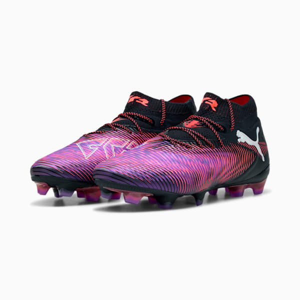 Chaussures de soccer à crampons pour terrain ferme FUTURE 8 ULTIMATE Homme, PUMA Black-PUMA White-Glowing Red, extralarge